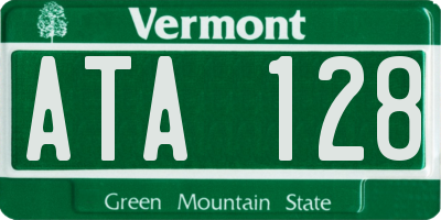 VT license plate ATA128