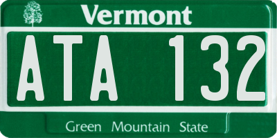 VT license plate ATA132