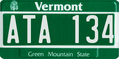 VT license plate ATA134