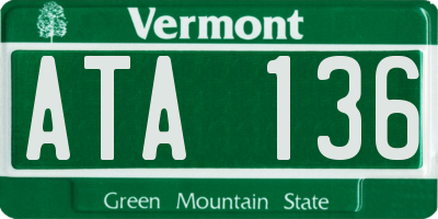 VT license plate ATA136