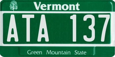 VT license plate ATA137