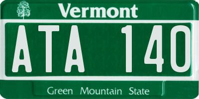 VT license plate ATA140