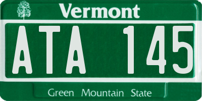 VT license plate ATA145