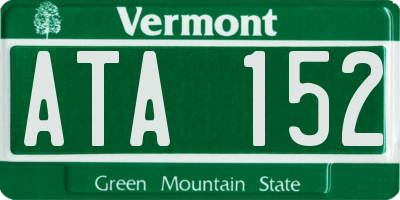 VT license plate ATA152