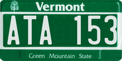 VT license plate ATA153
