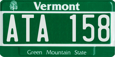 VT license plate ATA158