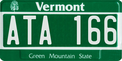 VT license plate ATA166