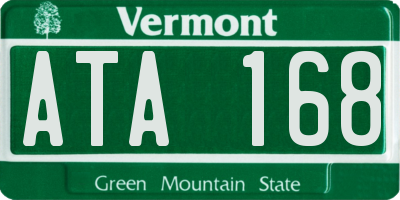 VT license plate ATA168