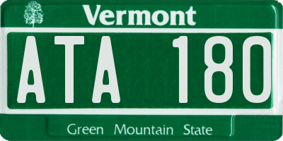 VT license plate ATA180