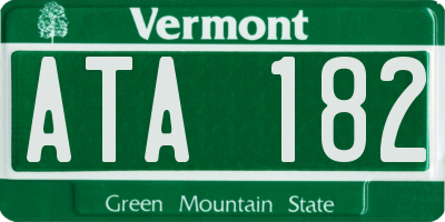 VT license plate ATA182