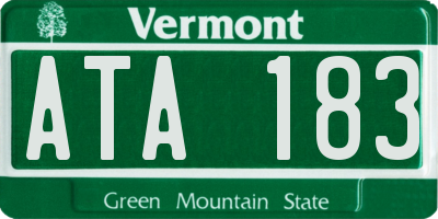 VT license plate ATA183