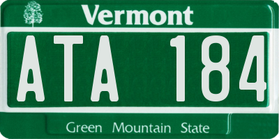 VT license plate ATA184