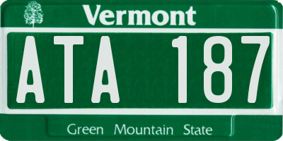 VT license plate ATA187