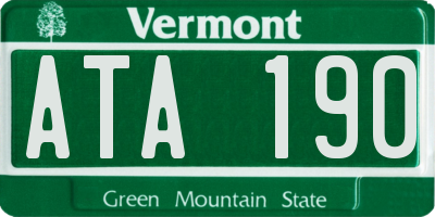 VT license plate ATA190