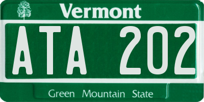 VT license plate ATA202