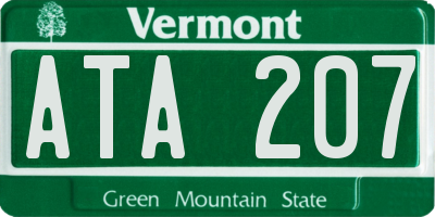 VT license plate ATA207