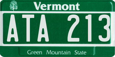 VT license plate ATA213