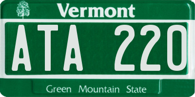 VT license plate ATA220