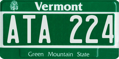 VT license plate ATA224