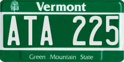 VT license plate ATA225