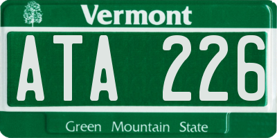 VT license plate ATA226