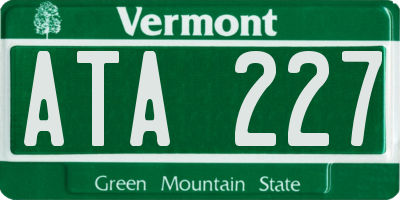 VT license plate ATA227