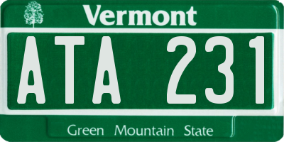 VT license plate ATA231