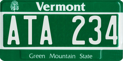 VT license plate ATA234