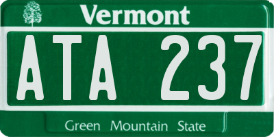 VT license plate ATA237