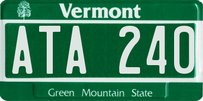 VT license plate ATA240