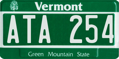 VT license plate ATA254