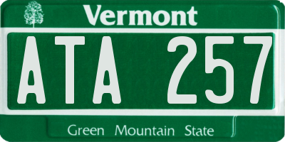 VT license plate ATA257