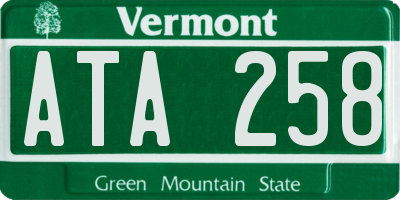 VT license plate ATA258