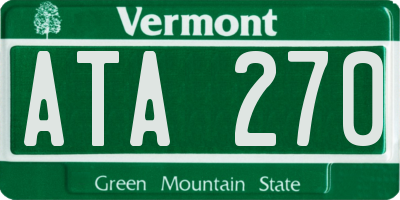 VT license plate ATA270