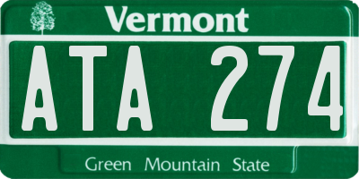 VT license plate ATA274