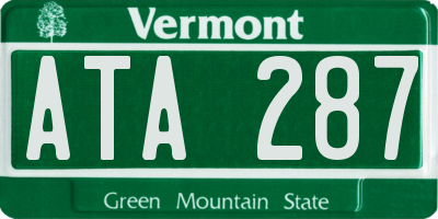 VT license plate ATA287