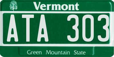 VT license plate ATA303