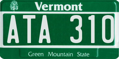 VT license plate ATA310