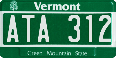 VT license plate ATA312