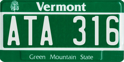 VT license plate ATA316