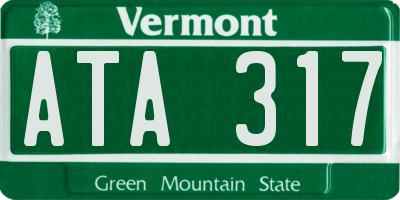 VT license plate ATA317