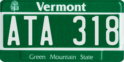 VT license plate ATA318