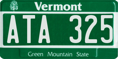 VT license plate ATA325