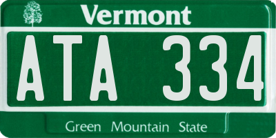 VT license plate ATA334