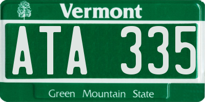 VT license plate ATA335