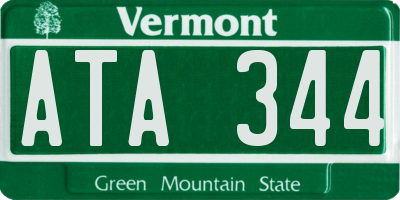 VT license plate ATA344