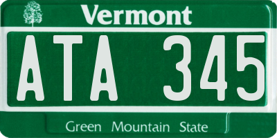 VT license plate ATA345