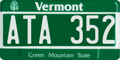 VT license plate ATA352
