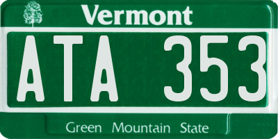 VT license plate ATA353