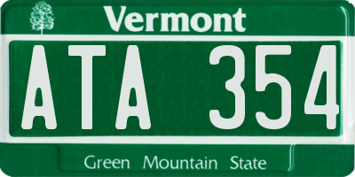 VT license plate ATA354
